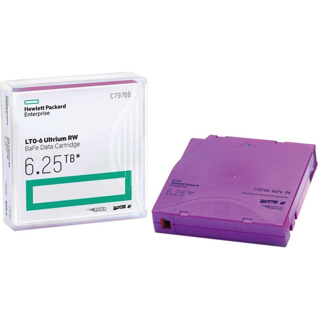 Main Image for HPE LTO-6 Ultrium 6.25 TB BaFe RW Non Custom Labeled Data Cartridge 20 Pack