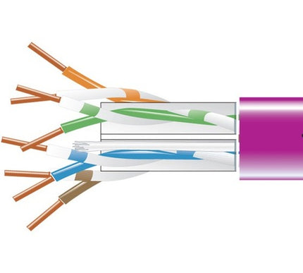 Main Image for Black Box CAT6 550-MHz Solid Bulk Cable UTP CMP Plenum Purple 1000FT Pull-Box