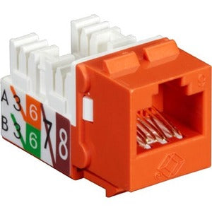 Main Image for Black Box 25-PK Orange Unshielded CAT6 Keystone Jack, 110 Punchdown, TAA