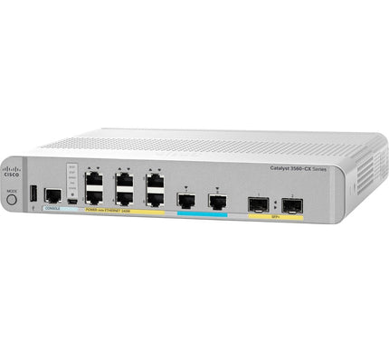 Main Image for Cisco 3560-CX Switch 6 GE PoE+, 2 MultiGE PoE+, uplinks: 2 x 10G SFP+, IP Base
