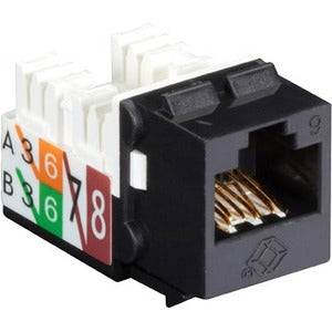 Main Image for Black Box 25-PK Black Unshielded CAT6 Keystone Jack, 110 Punchdown, TAA