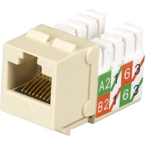 Main Image for Black Box 25-PK Ivory Unshielded CAT6 Keystone Jack, 110 Punchdown, TAA