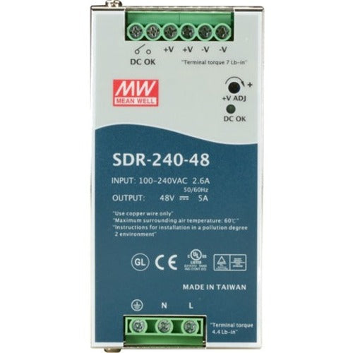 Main Image for Black Box DIN Rail Power Supply - 240 Watts, 48 VDC