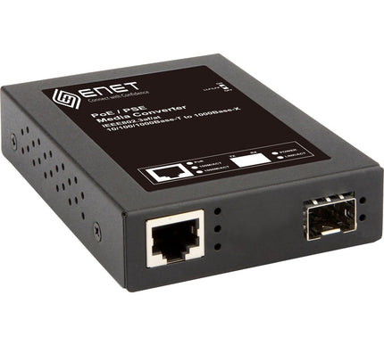 Main Image for ENET Compatible ENTMC-FGETP-SFP - Functionally Identical 10/100/1000Base-T Power Over Ethernet (PoE) to 1000Base-X SFP (without SFP) Power Sourcing Equipment (PSE) Media Converter