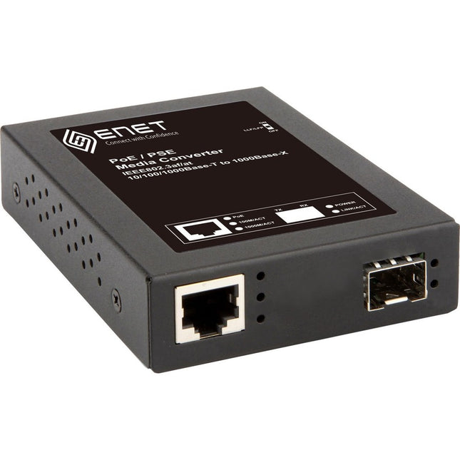 Main Image for ENET Compatible ENTMC-FGETP-SFP - Functionally Identical 10/100/1000Base-T Power Over Ethernet (PoE) to 1000Base-X SFP (without SFP) Power Sourcing Equipment (PSE) Media Converter