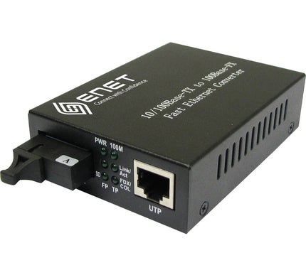 Main Image for ENET 1x 10/100Base-T Power Over Ethernet (PoE) RJ45 to 1x Duplex SC 100Base-FX Multimode 2km; IEEE802.3; 33W total