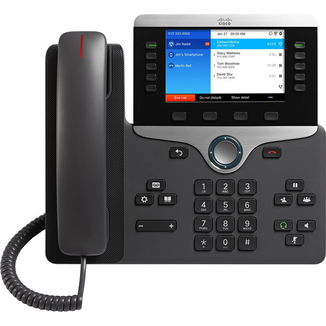 Main Image for Cisco 8861 IP Phone - Corded/Cordless - Corded - Wi-Fi - Wall Mountable, Desktop - Charcoal