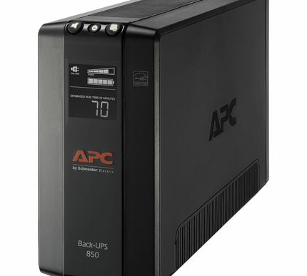Main Image for APC Back-UPS 850, Compact Tower, 850VA, 120V, AVR, LCD, 8 NEMA outlets (4 surge)