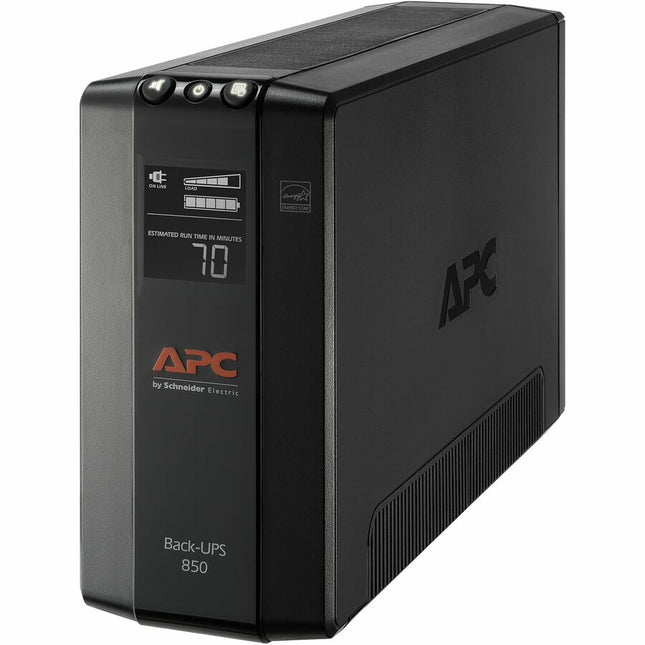 Main Image for APC Back-UPS 850, Compact Tower, 850VA, 120V, AVR, LCD, 8 NEMA outlets (4 surge)