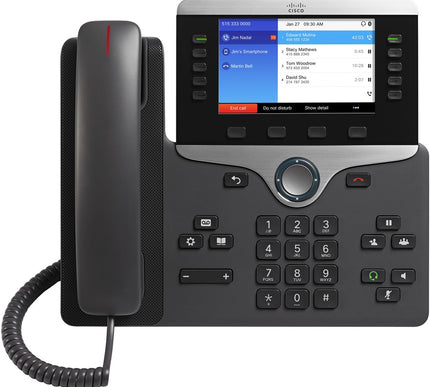 Main Image for Cisco 8851 IP Phone - Corded/Cordless - Corded - Bluetooth - 5 Multiple Conferencing - Wall Mountable, Desktop