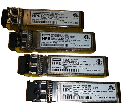 Main Image for HPE MSA 16Gb Short Wave Fibre Channel SFP+ 4-pack Transceiver