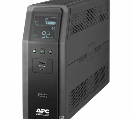 Main Image for APC Back-UPS Pro, 1000VA/600W, Tower, 120V, 10x NEMA 5-15R outlets, Sine Wave, AVR, USB Type A + C ports, LCD, User Replaceable Battery