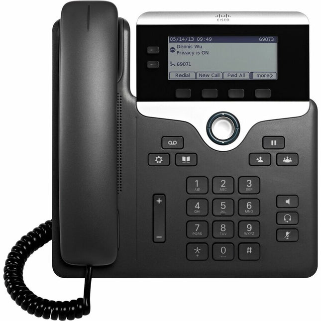 Main Image for Cisco 7821 IP Phone - Refurbished - Corded - Corded - Wall Mountable, Tabletop - Charcoal