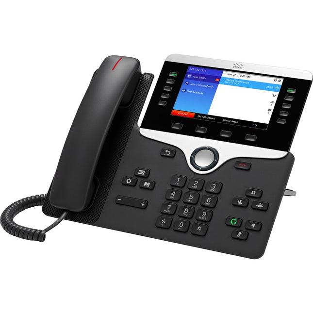 Main Image for Cisco 8851 IP Phone - Refurbished - Bluetooth - Tabletop, Wall Mountable - Charcoal