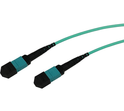 Main Image for MTP/MPO-Female to MTP/MPO-Female Aqua Multimode OM4 50/125m Cross-Over (Method B) 2 Meter Cable Assembly for 40G/100G QSFP+/QSFP28 Applications
