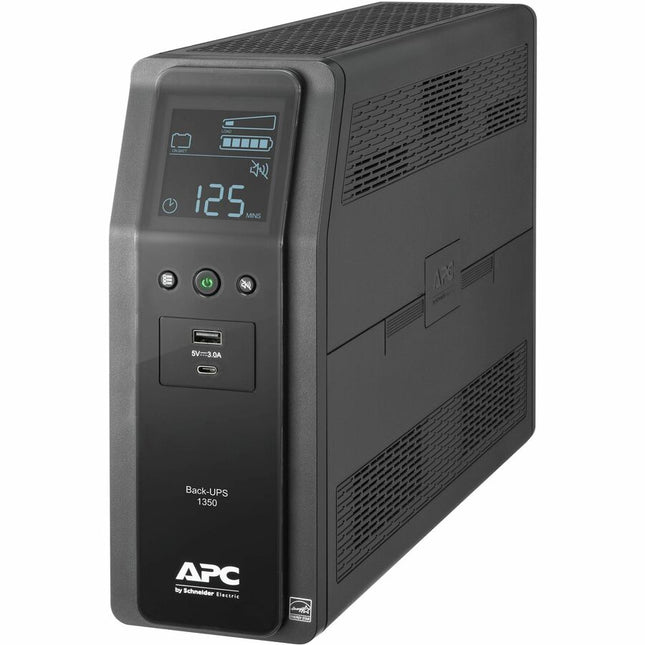 Main Image for APC Back-UPS Pro 1350VA, Tower, 120V, AVR, LCD, 2 USB charging ports, 10 NEMA outlets (4 surge)