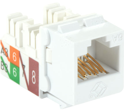 Main Image for Black Box GigaTrue 2 CAT6A Keystone Jack - Unshielded, RJ45, White, 25-Pack