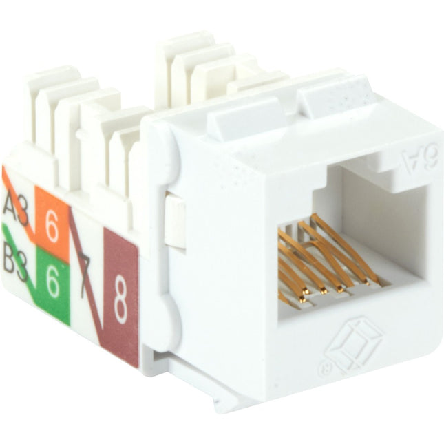 Main Image for Black Box GigaTrue 2 CAT6A Keystone Jack - Unshielded, RJ45, White, 25-Pack
