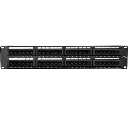 Main Image for ENET 48 Port Cat5E Patch Panel 1RU Rack Mount