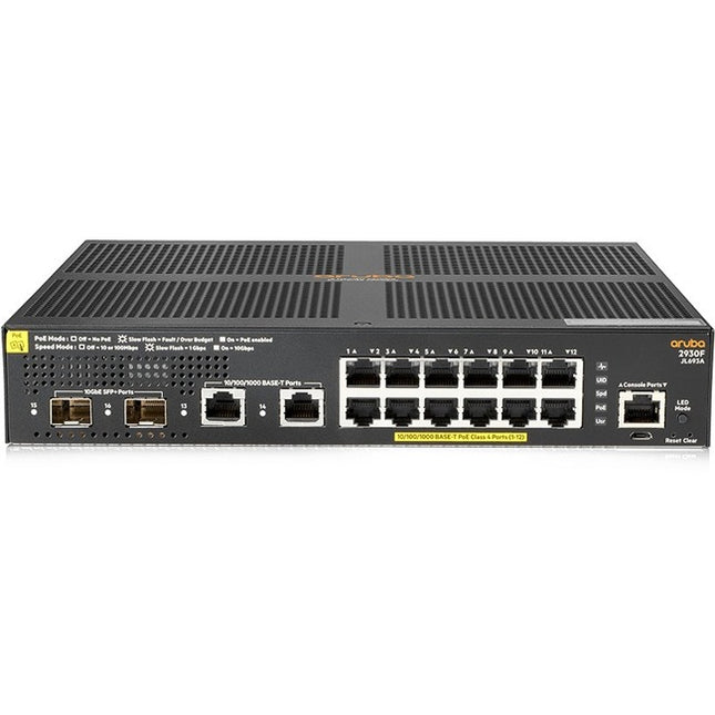 Main Image for HPE 2930F 12G PoE+ 2G/2SFP+ Switch
