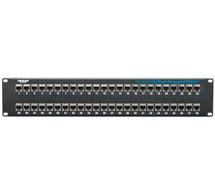 Main Image for Black Box CAT5e Feed-Through Patch Panel - 2U, Shielded, 48-Port