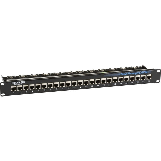 Main Image for Black Box CAT5e Feed-Through Patch Panel - 1U, Shielded, 24-Port
