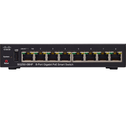 Main Image for Cisco SG250-08HP 8-Port Gigabit PoE Smart Switch
