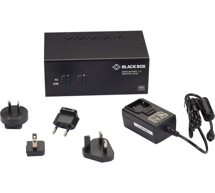 Main Image for Black Box KVM Switch - Dual-Monitor, DisplayPort 1.2, 4K 60Hz, USB 3.0 Hub, Audio