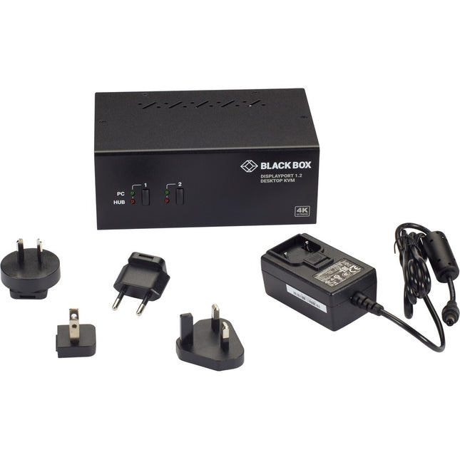 Main Image for Black Box KVM Switch - Dual-Monitor, DisplayPort 1.2, 4K 60Hz, USB 3.0 Hub, Audio