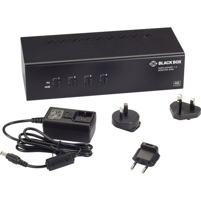 Main Image for Black Box KVM Switch - Dual-Monitor, DisplayPort 1.2, 4K 60Hz, USB 3.0 Hub, Audio