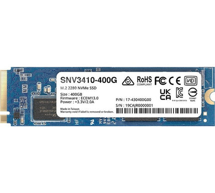 Main Image for Synology SNV3000 SNV3410-400G 400 GB Solid State Drive - M.2 2280 Internal - PCI Express NVMe (PCI Express NVMe 3.0 x4)