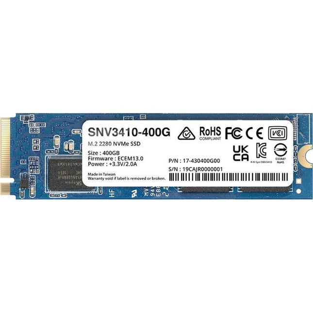 Main Image for Synology SNV3000 SNV3410-400G 400 GB Solid State Drive - M.2 2280 Internal - PCI Express NVMe (PCI Express NVMe 3.0 x4)