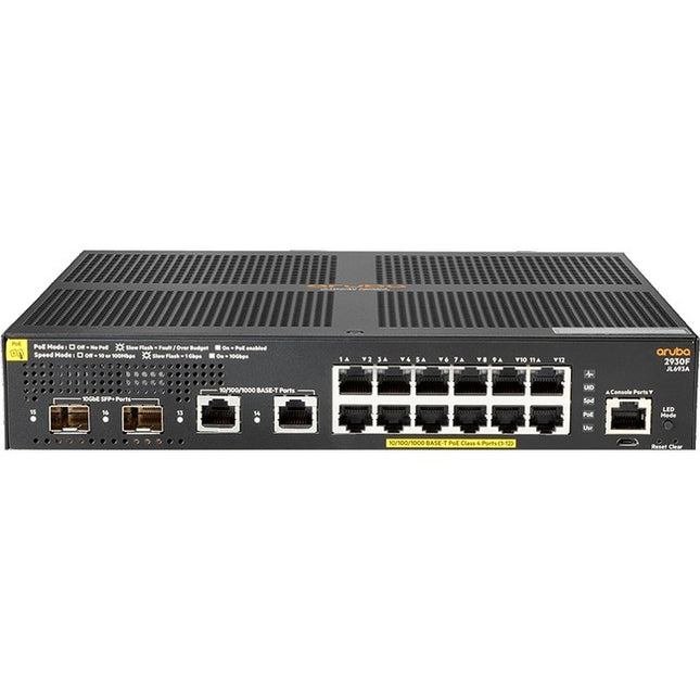 Main Image for HPE 2930F 12G PoE+ 2G/2SFP+ Switch