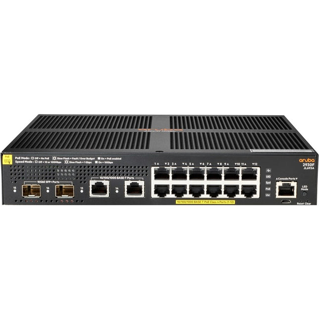 Main Image for HPE 2930F 12G PoE+ 2G/2SFP+ Switch