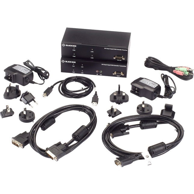 Main Image for Black Box KVX Series KVM Extender Kit over CATx - DVI-D, USB 2.0, Serial, Audio, Local Video
