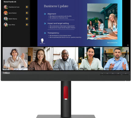 Main Image for Lenovo ThinkVision T24v-30 24" Class Webcam Full HD LED Monitor - 16:9 - Raven Black