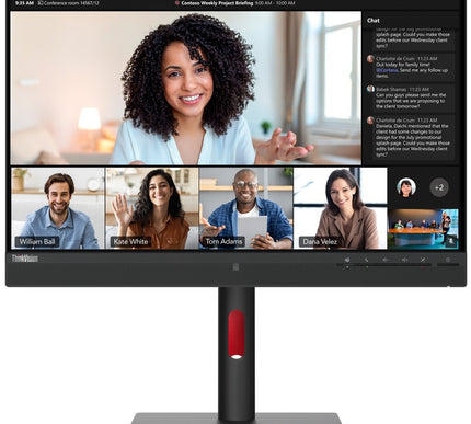 Main Image for Lenovo ThinkVision T24mv-30 24" Class Webcam Full HD LED Monitor - 16:9 - Raven Black