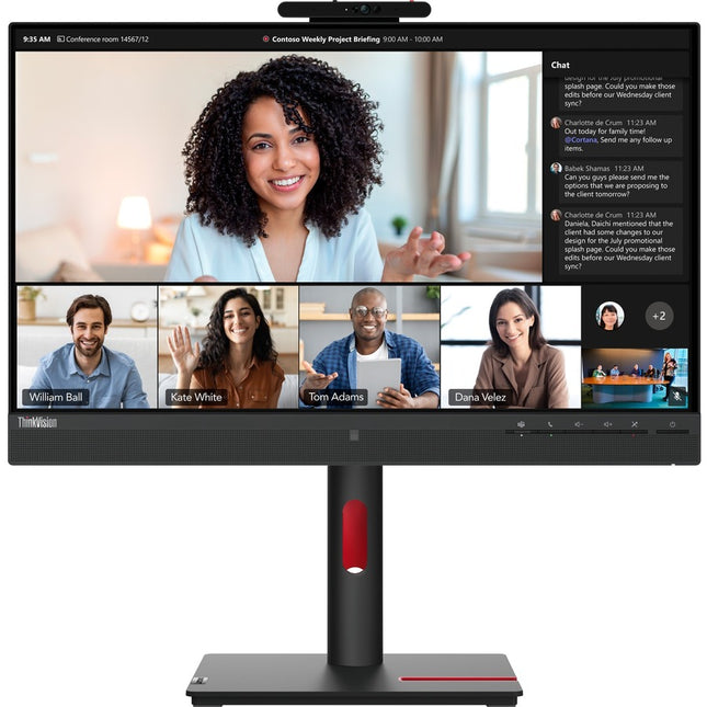 Main Image for Lenovo ThinkVision T24mv-30 24" Class Webcam Full HD LED Monitor - 16:9 - Raven Black