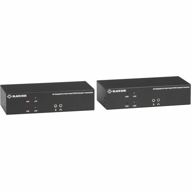 Main Image for Black Box KVX Series KVM Extender Kit over Fiber - 4K, DisplayPort, USB 2.0 Hub, Serial, Audio, Local Video