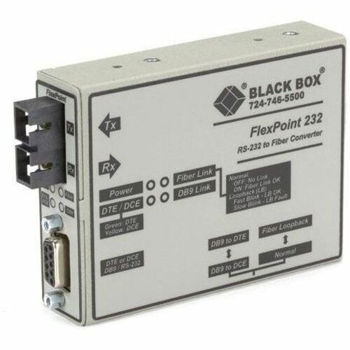 Main Image for Black Box Flexpoint Async RS232 Extender Over Fiber - DB9 Female to Multimode, 2.5 km