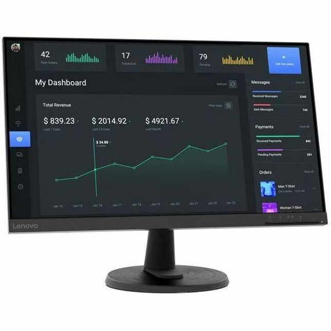Main Image for Lenovo D24-40 24" Class Full HD LED Monitor - 16:9 - Raven Black