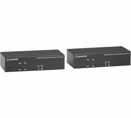 Main Image for Black Box KVX Series KVM Extender Kit over Fiber - 4K, Dual-Monitor, HDMI/DisplayPort, USB 2.0, Serial, Audio, Local Video