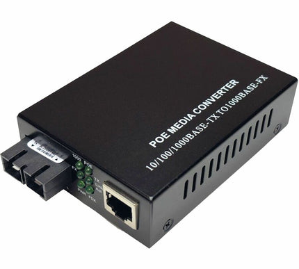 Main Image for Black Box Gigabit Ethernet (1000-Mbps) PoE+ Media Converter - 10/100/1000-Mbps Copper to 1000-Mbps Fiber