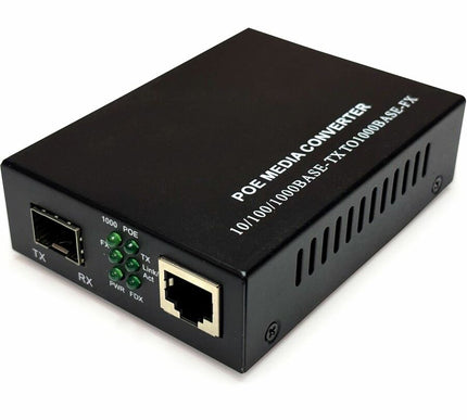 Main Image for Black Box Gigabit Ethernet (1000-Mbps) PoE+ Media Converter - 10/100/1000-Mbps Copper to 1000-Mbps Fiber