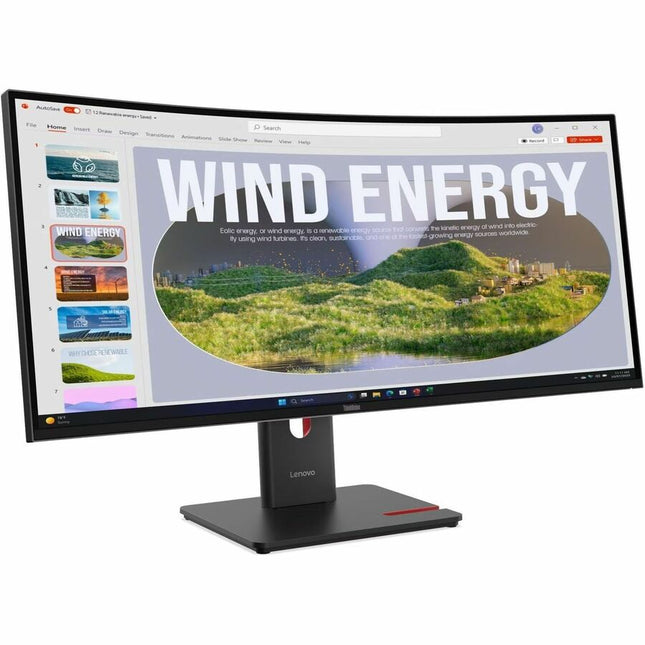 Main Image for Lenovo ThinkVision P34WD-40 34" Class WQHD Curved Screen LED Monitor - 21:9 - Eclipse Black